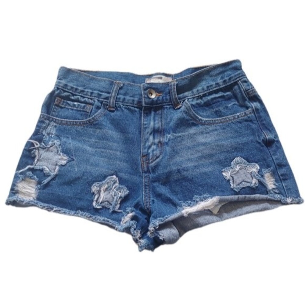 Altar'd State Star Patch Denim Shorts Size 26